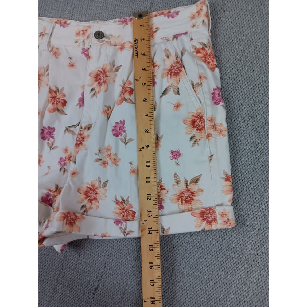 American‎ Eagle Shorts Womens 10 White Floral Print Pleated Summer Cottagecore - Picture 12 of 14